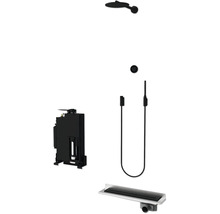 Duschsystem mit Kopfbrause, Handbrause, Unterputzkörper und Duschrinne