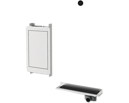 Sanitärinstallation mit Revisionskasten und Duschrinne