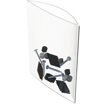 Schrauben und Befestigungsmaterial in einer transparenten Verpackung.