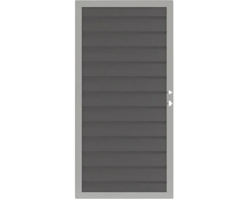 Einzeltor Osmo Multi-Fence A 89 x 178 cm hellgrau Graue Schiebetür mit horizontalen Lamellen und Griff