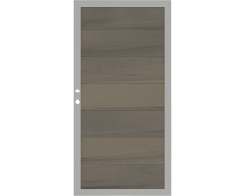 Einzeltor Osmo Multi-Fence Rahmen silber 89 x 178 cm lichtbraun Holztür mit Rahmen