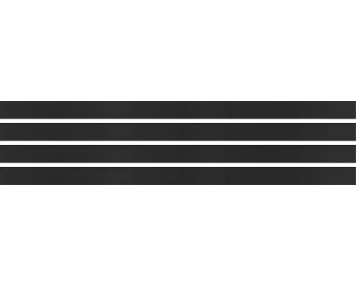 Erweiterungsset Osmo Alu-Fence Rhombus B 4 Profile Gesamtmaß 180 x 1,9 x 44 cm anthrazit Vier dunkle Sockelleisten mit heller Fuge