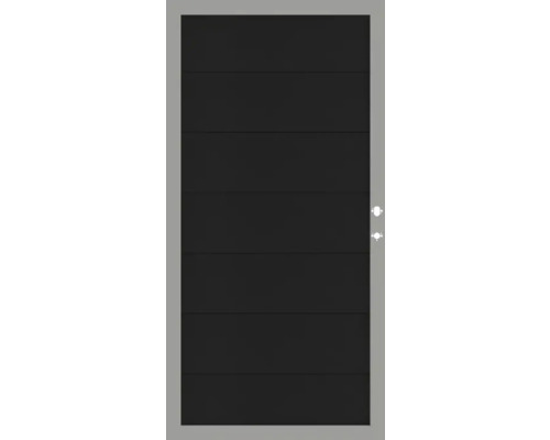 Einzeltor Osmo Multi-Fence B Rahmen silber 89 x 178 cm anthrazit Garagentor mit horizontaler Paneeloptik