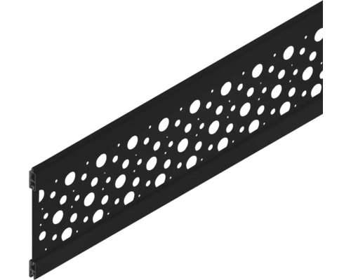 Dekorprofil Osmo Kreise 184 x 1,9 x 27,7 cm anthrazit Gelochte Metallschiene zur Kabelorganisation.