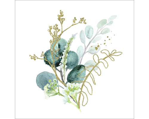 Aquarellgemälde von Blättern und Blumen