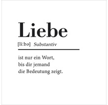 Illustration mit dem Wort Liebe, gefolgt von seiner Definition