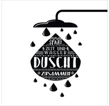 Dekorativer Duschaufkleber mit der Aufschrift ''Spart Zeit und Wasser, Duscht zusammen''