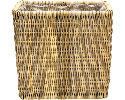 Quadratischer Pflanztopf aus Rattan