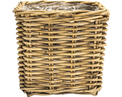 Pflanzkorb Leah Bali Naturfaser 45 x 45 x 43 cm grau braun Blumenkorb aus Rattan mit Kunststoffeinsatz