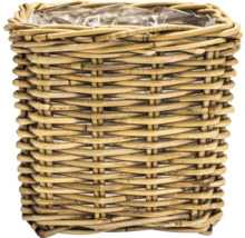 Übertopf aus Rattan mit Kunststoffeinsatz