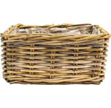Blumenkorb aus Rattan mit Folieneinsatz