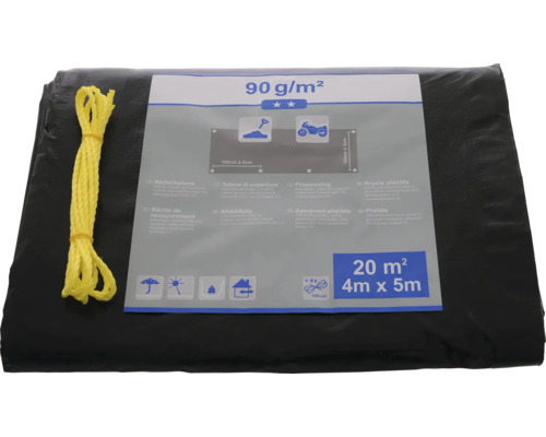 Abdeckplane mit gelbem Seil, 20 Quadratmeter
