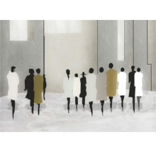 Abstrakte Illustration von Menschen in einer städtischen Umgebung