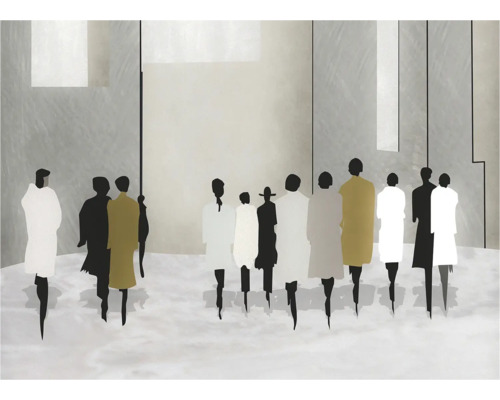Abstrakte Illustration von Menschen in einer städtischen Umgebung