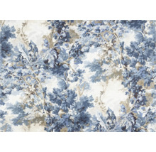 Gemustertes Textil mit Blumen- und Blattmotiven