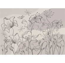 Illustration von Blumen und Libellen