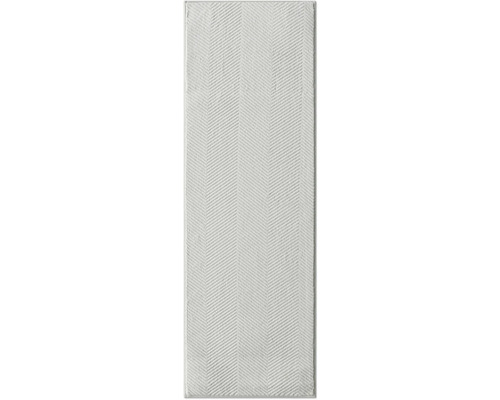 Teppichläufer Nela Linos hellgrau 50x150 cm Keramikfliese mit Fischgrätenmuster