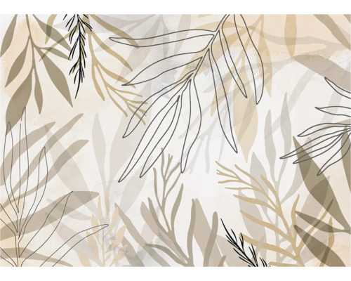 Illustration mit floralem Muster und Blättern
