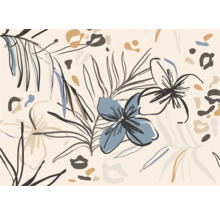Dekoratives Muster mit floralen Elementen und abstrakten Formen für Wandgestaltung