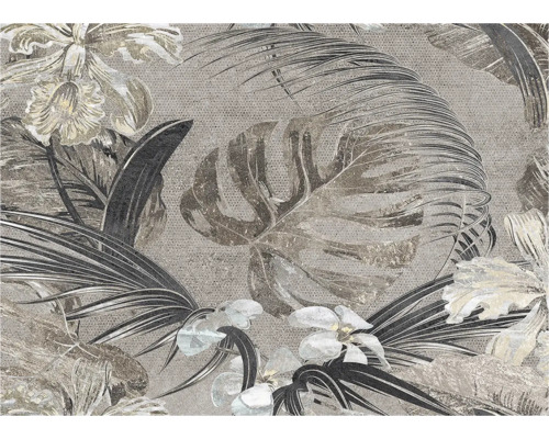 Dekorative Fliese mit Blumen- und Blättermuster