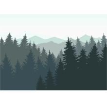 Illustration von Bäumen und Bergen