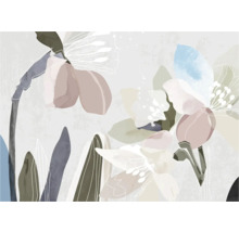 Abstraktes florales Wandbild mit Blütenmotiven