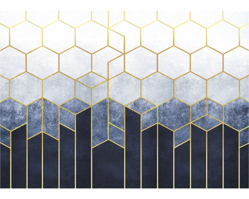 Tapete mit geometrischem Muster aus Sechsecken und Linien