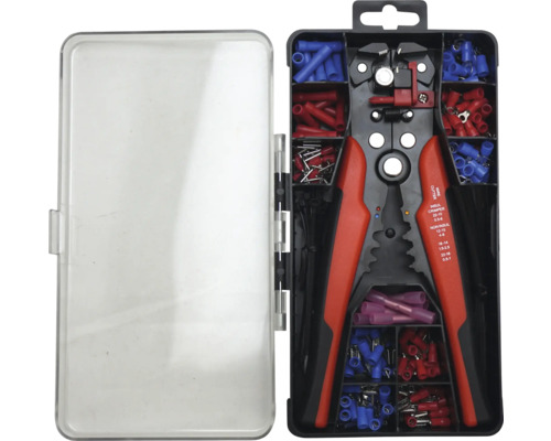 Abisolierzange mit Kabelschuhen im Koffer