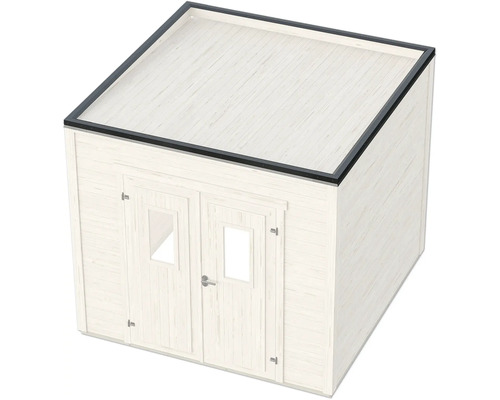 Holz Gartenhaus mit Flachdach und Doppeltür