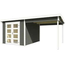 Gartenhaus mit Doppeltür und seitlichem Unterstand