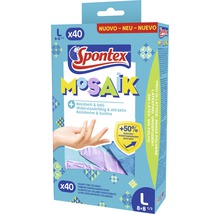 Spontex Mosaik Einmalhandschuhe, Größe L, 40 Stück