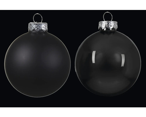 Zwei Christbaumkugeln aus Glas mit Aufhängung