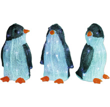 Drei dekorative Pinguine mit Beleuchtung
