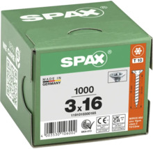 Spax Schrauben 3x16 Millimeter, 1000 Stück in grüner Verpackung