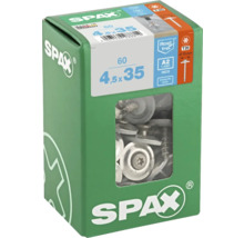 Spax Universalschrauben im Karton, 4,5 mal 35 Millimeter, 60 Stück, Edelstahl Rostfrei A2