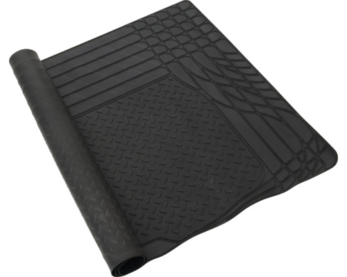 Schwarze Gummimatte mit gerolltem Ende und strukturiertem Design