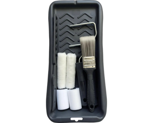Farbroller Set mit Farbwanne, Farbrollerbügel und Pinsel