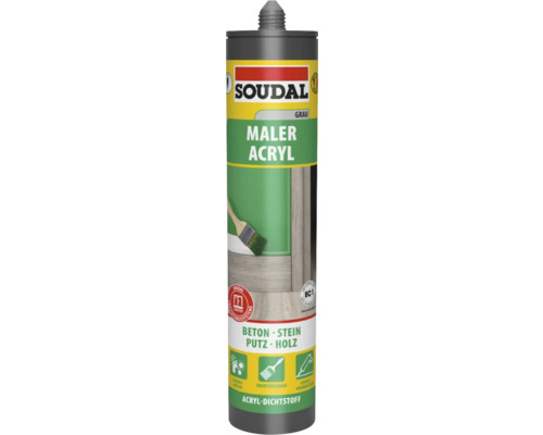 Soudal Maleracryl Wand & Fassade grau 300 ml Soudal Maler Acryl Dichtstoff Kartusche grau
