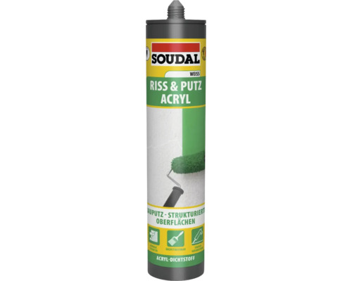 Soudal Maleracryl Riss & Putz weiß 300 ml Soudal Riss und Putz Acryl Dichtstoffkartusche