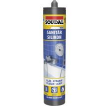 Soudal Sanitär Silikon, geeignet für Glas, Keramik, Fliesen und Acryl