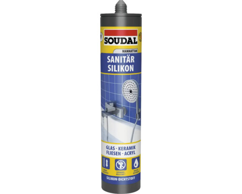 Soudal Sanitär Silikon Manhattan für Glas, Keramik, Fliesen und Acryl