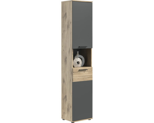 Hochschrank mit zwei Türen und einer Schublade