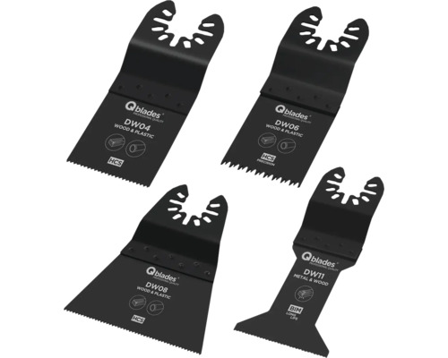 Verschiedene Qblades Sägeblätter für Holz, Kunststoff und Metall
