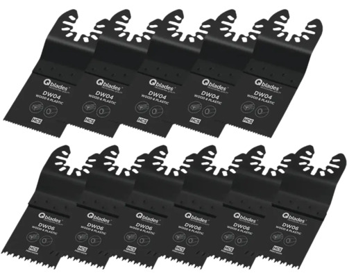 Mehrere Qblades Sägeblätter DW04 und DW06 für Holz und Kunststoff