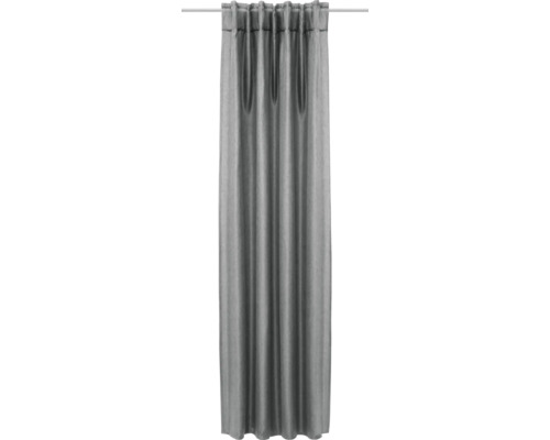 Grauer Vorhang mit Faltenbandaufhängung
