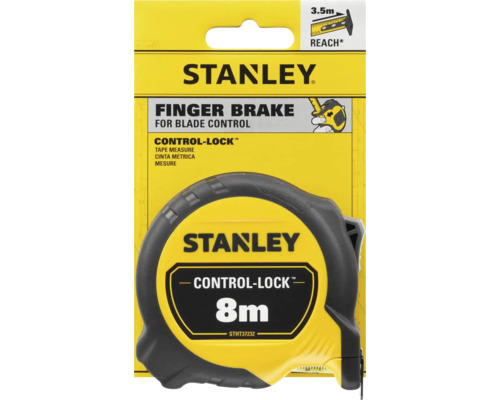 Stanley Rollbandmaß mit Fingerbremse und 8 Meter Bandlänge