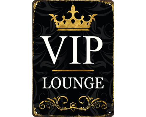 Metallschild mit der Aufschrift VIP Lounge und einer Krone