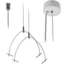 Aufhängesystem für Lampen mit Stahlseilen und Befestigungselementen