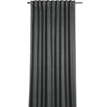 Grauer Vorhang mit Kräuselbandaufhängung