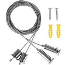 Aufhängeset mit Drahtseil, Schrauben und Dübeln